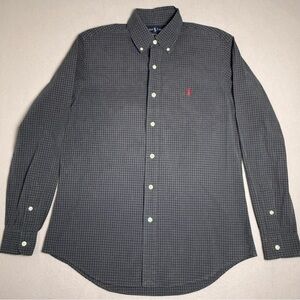 Vintage Ralph Lauren Shirt Medium Check Bradford Long Sleeve Green Red Y2K Pony